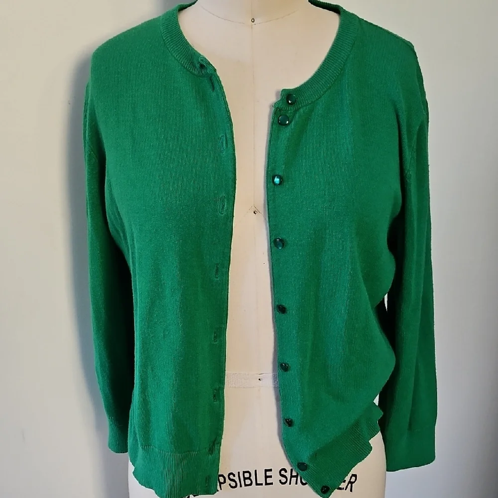Cable & Gauge Vibrant Green Knit Sweater - Picture 1 of 2